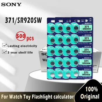 500pcs Original Sony 371 SR920SW 920 LR920 AG6 LR920 LR69 171 1.55V Silver Oxide Battery For Watch toys Calculator MADE IN JAPAN
500pcs Original Sony 371 SR920SW 920 LR920 AG6 LR920 LR69 171 1.55V Silver Oxide Battery For Watch toys Calculator MADE IN JAPAN