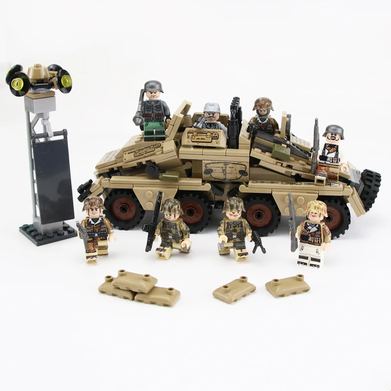 WW2 Military German Army SD.KFZ.233Z armored vehicle soldiers Figures weapon gun accessory Building Blocks Bricks kids For Toys
WW2 Military German Army SD.KFZ.233Z armored vehicle soldiers Figures weapon gun accessory Building Blocks Bricks kids For Toys