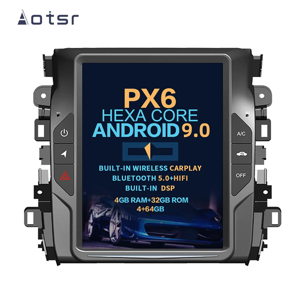 Автомобильный мультимедийный плеер Aotsr Tesla 10,4, вертикальный экран, Android 9,0, DVD, carplay, GPS-навигация, для HONDA AVANCIER 2017-2018 DSP
Автомобильный мультимедийный плеер Aotsr Tesla 10,4, вертикальный экран, Android 9,0, DVD, carplay, GPS-навигация, для HONDA AVANCIER 2017-2018 DSP