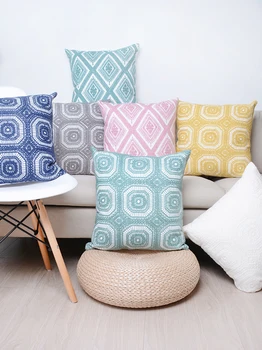 45X45CM Geometry Pattern Pillowcase Embroidered Cushion Cover Cotton Canvas Square Pillow Cover Home Decor 
45X45CM Geometry Pattern Pillowcase Embroidered Cushion Cover Cotton Canvas Square Pillow Cover Home Decor