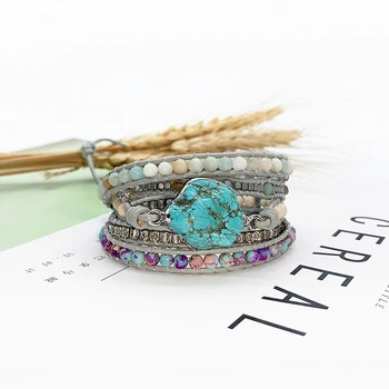 5Layers Irregular Natural Stone Wrap Bracelets for Women Boho Faceted Crystal Geometric Alloy Accessories Beaded Wrap Bracelet
5Layers Irregular Natural Stone Wrap Bracelets for Women Boho Faceted Crystal Geometric Alloy Accessories Beaded Wrap Bracelet