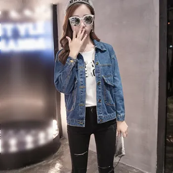 Fashion 2019 Spring Plus Size Women Basic Denim Jackets Long Sleeve Jean Jackets Pockets Loose Fit Style Solid Denim Coat
Fashion 2019 Spring Plus Size Women Basic Denim Jackets Long Sleeve Jean Jackets Pockets Loose Fit Style Solid Denim Coat
