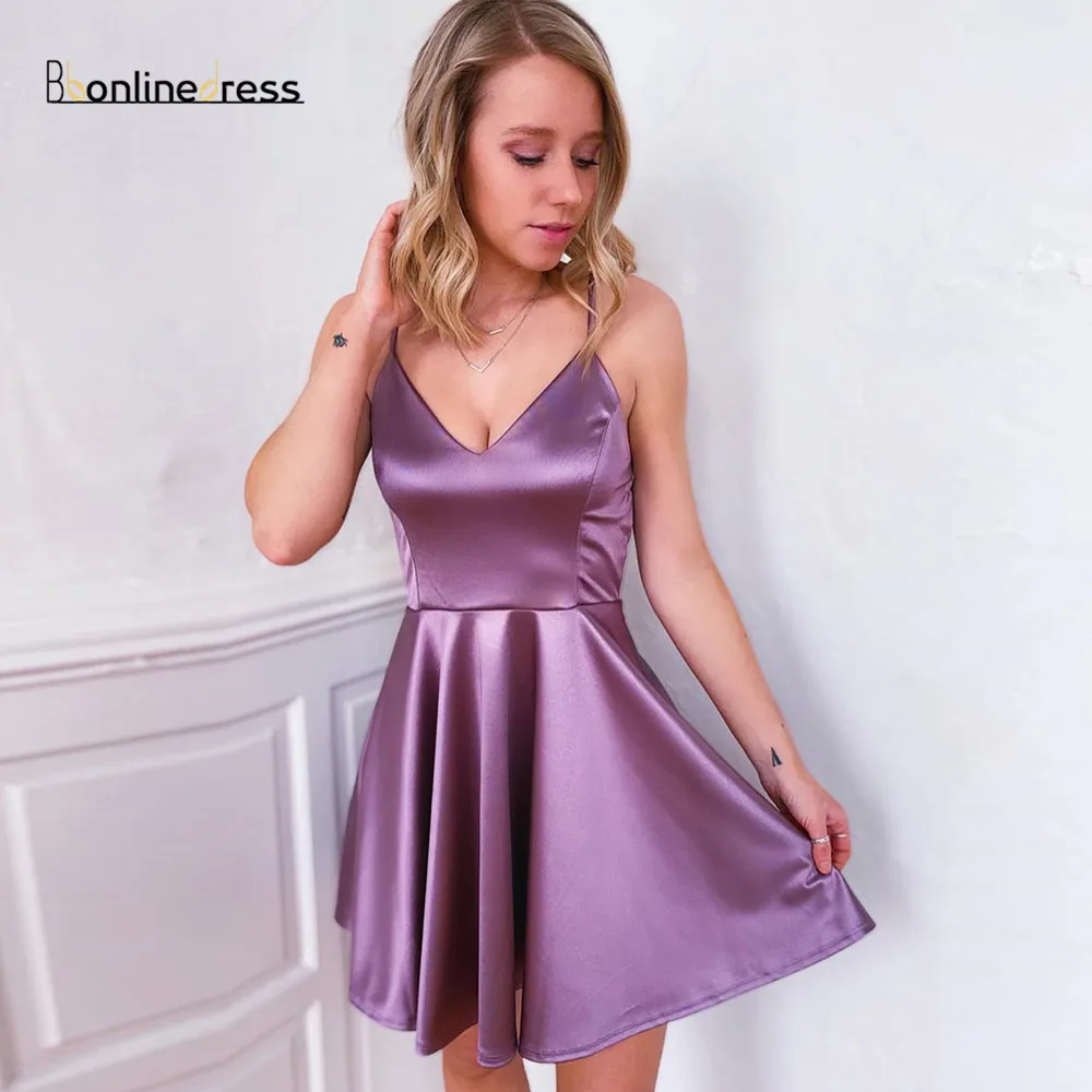 Bbonlinedress Cocktail Dress Satin A-Line V Neck Spaghetti Strap Homecoming Dresses 2020 Mini Short Party Dress vestidos cortos
Bbonlinedress Cocktail Dress Satin A-Line V Neck Spaghetti Strap Homecoming Dresses 2020 Mini Short Party Dress vestidos cortos