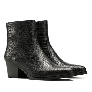 Autumn Winter High Heel Men Boots Quality Embossed Leather Chelsea Ankle Boots Trendy Pointed-Toe Warm Boots Height Increase 6CM
Autumn Winter High Heel Men Boots Quality Embossed Leather Chelsea Ankle Boots Trendy Pointed-Toe Warm Boots Height Increase 6CM