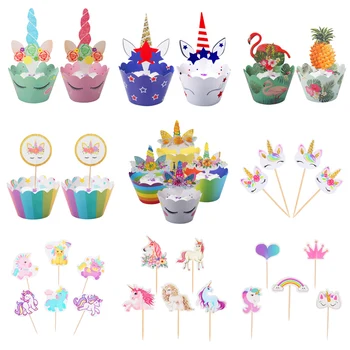 24pcs Unicorn Party Cupcake Topper Happy Birthday Party Paper Cupcake Wrappers Baby Shower Children Kids Cake Decor Supplies 
24pcs Unicorn Party Cupcake Topper Happy Birthday Party Paper Cupcake Wrappers Baby Shower Children Kids Cake Decor Supplies