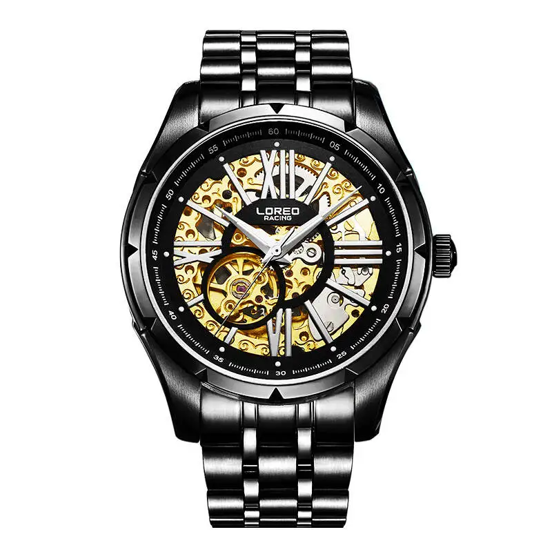 

LOREO 8104 Germany watches military racing skeleton automatic new genuine top luxury sapphire glass waterproof business watch