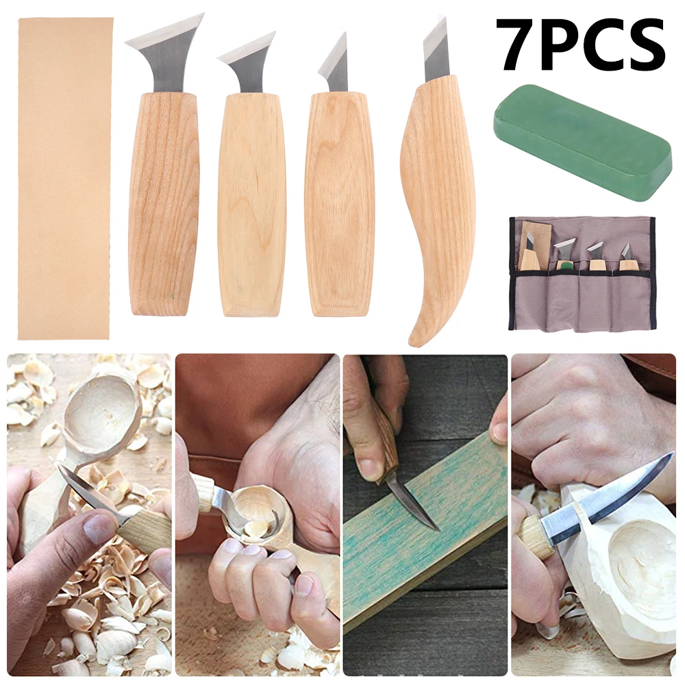7PCS Woodworking Carving Pattern Tool Wood Carving Knife Chisel Woodworking Tool Hand Tool Set Peeling Wood Carving DIY
7PCS Woodworking Carving Pattern Tool Wood Carving Knife Chisel Woodworking Tool Hand Tool Set Peeling Wood Carving DIY