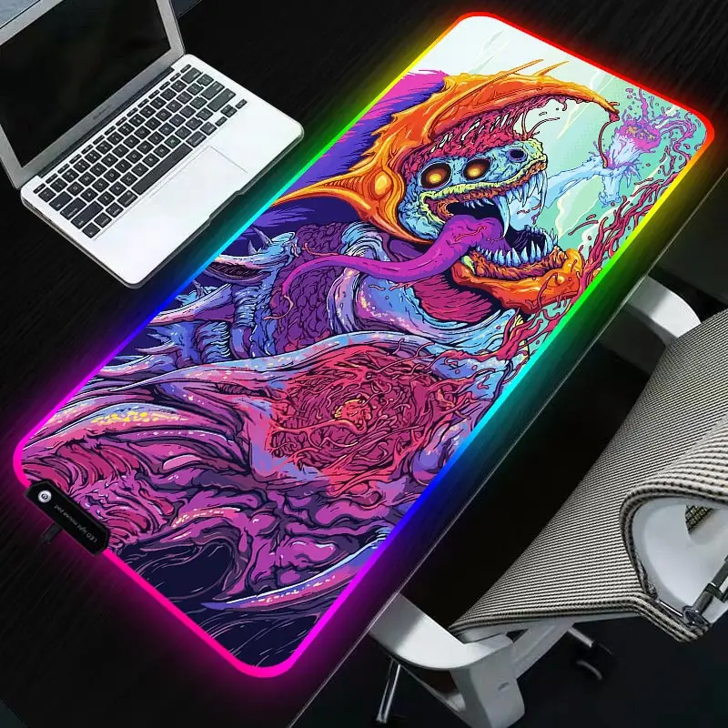 Большой игровой коврик для мыши со светодиодной RGB подсветкой XL геймеров большой