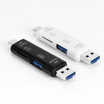 DishyKooker 5 in 1 USB 2.0 Type C / USB / Micro USB SD TF Memory Card Reader OTG Adapter
DishyKooker 5 in 1 USB 2.0 Type C / USB / Micro USB SD TF Memory Card Reader OTG Adapter