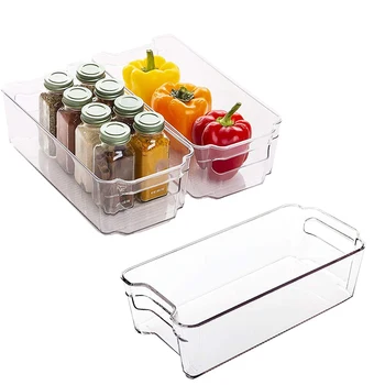 3 Pack Pantry Refrigerator Organizer Bins for Kitchen and Cabinet Storage,Stackable Food Bins with Handles
3 Pack Pantry Refrigerator Organizer Bins for Kitchen and Cabinet Storage,Stackable Food Bins with Handles