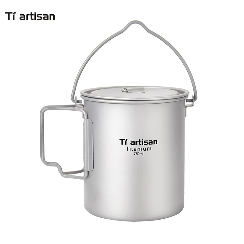 Tiartisan 750ml Titanium Pot Titanium Water Mug Cup with Lid and Foldable Handle Outdoor Camping Pot Cooking Pot Picnic Hang Pot
Tiartisan 750ml Titanium Pot Titanium Water Mug Cup with Lid and Foldable Handle Outdoor Camping Pot Cooking Pot Picnic Hang Pot
