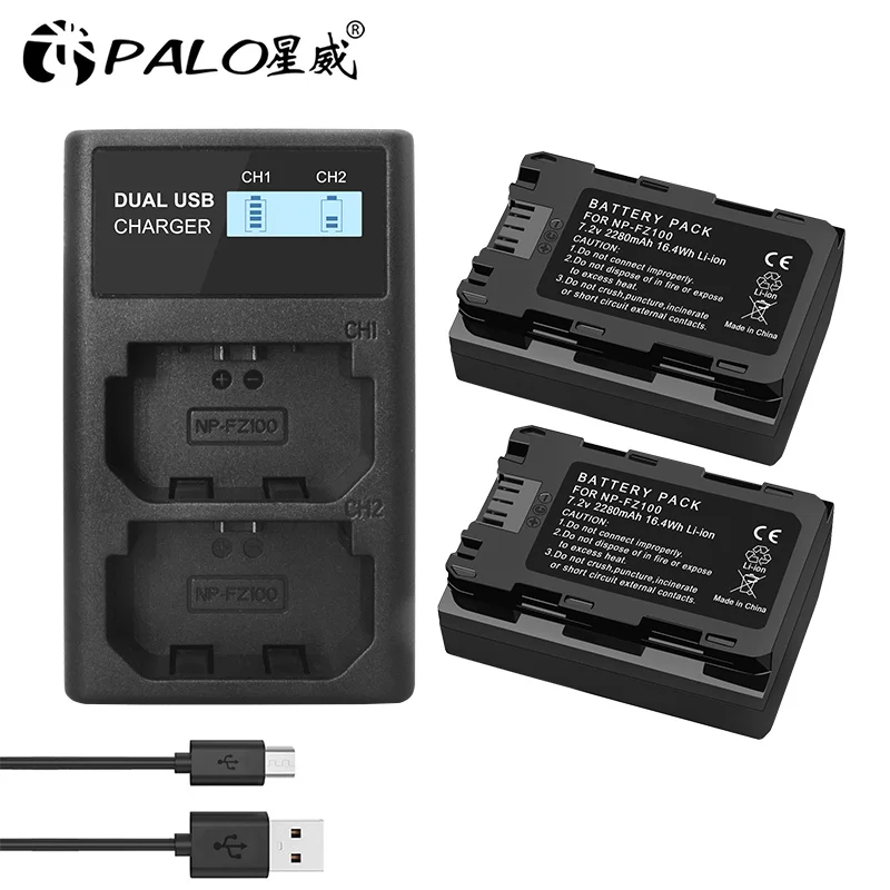 For 2280mAh Sony Battery NPFZ100 NP FZ100 Battery+LCD Dual USB Charger for NP-FZ100 Camera Batteries a9 a7R III a7 III A6600
For 2280mAh Sony Battery NPFZ100 NP FZ100 Battery+LCD Dual USB Charger for NP-FZ100 Camera Batteries a9 a7R III a7 III A6600