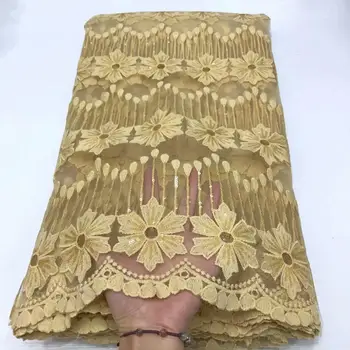 Gold Latest Nigerian Laces Brial Lace Fabric With Sequins White High Quality African Tulle Lace Material 5 Yards Sewing KRL-6916
Gold Latest Nigerian Laces Brial Lace Fabric With Sequins White High Quality African Tulle Lace Material 5 Yards Sewing KRL-6916