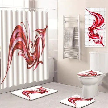 Shower Curtain Bathroom Mat Toilet Cover Mat Absorbent Non-Slip Home Mat Kitchen Pad Five-Piece Carpet
Shower Curtain Bathroom Mat Toilet Cover Mat Absorbent Non-Slip Home Mat Kitchen Pad Five-Piece Carpet
