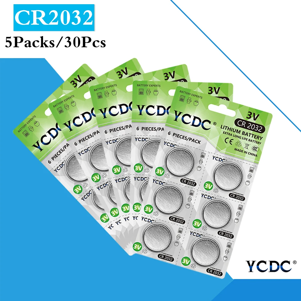30PCS/ 5Cards YCDC CR2032 Lithium Button Batteries DL2032 ECR2032 BR2032 Coin Cell Battery 3V CR2032 For Watch Electronic Remote
30PCS/ 5Cards YCDC CR2032 Lithium Button Batteries DL2032 ECR2032 BR2032 Coin Cell Battery 3V CR2032 For Watch Electronic Remote
