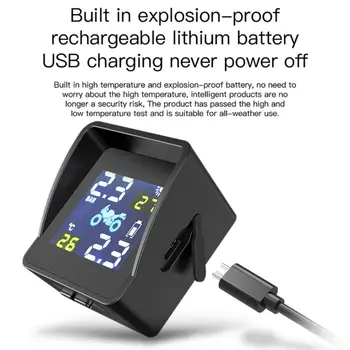 Solar Charging LCD Motorcycle TPMS Tire Pressure Tyre Temperature Monitoring Alarm System Auto Replacement Parts with 2 Sensors
Solar Charging LCD Motorcycle TPMS Tire Pressure Tyre Temperature Monitoring Alarm System Auto Replacement Parts with 2 Sensors
