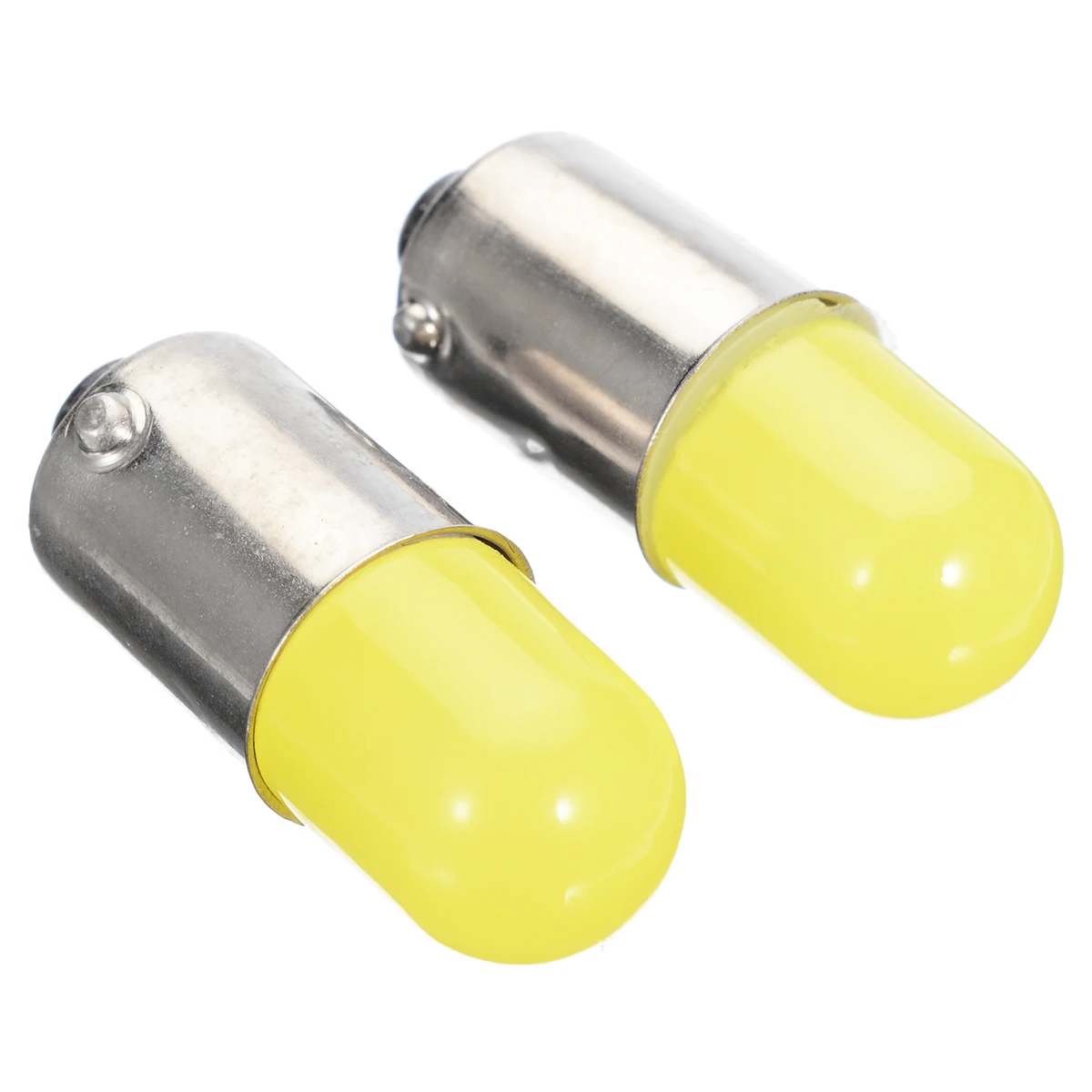 1 Pair BA9S T4W Super Bright Round 3D COB LED Pure White Car License Plate Light Bulb Auto Lamp marker light DC 12V
