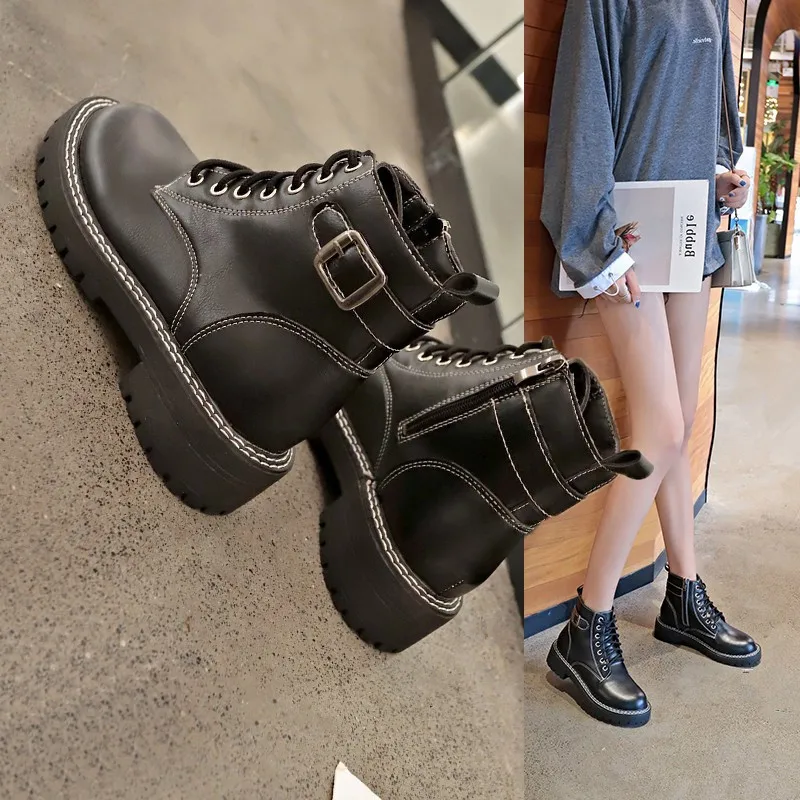 Round Toe Autumn Boots Booties Ladies Low Heels booties Lace Up Shoes Martins For Women Bootee Woman 2019 Riding Rock Rubber
Round Toe Autumn Boots Booties Ladies Low Heels booties Lace Up Shoes Martins For Women Bootee Woman 2019 Riding Rock Rubber
