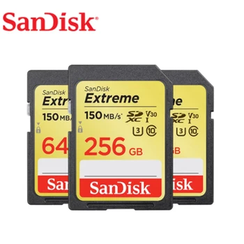 

SanDisk SDHC/SDXC SD Card 4K UHD 32GB 64GB 128GB Memory Card Extreme C10 U3 V30 150MB/s (32GB: 90MB/s) UHS-I Flash Card