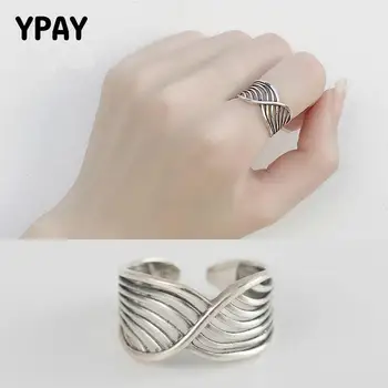 YPAY Thai Silver Open Rings for Women 100% Pure 925 Sterling Silver Multi-Line Adjustable Ring Bague Fine Jewelry Gift YMR089
YPAY Thai Silver Open Rings for Women 100% Pure 925 Sterling Silver Multi-Line Adjustable Ring Bague Fine Jewelry Gift YMR089