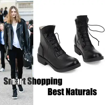 Plus Size 34-43 Autumn Winter Boots women 2019 Black Ankle Boots For Ladies Flat Heel Lace-up Ladies Shoes Boots Bota Feminina
Plus Size 34-43 Autumn Winter Boots women 2019 Black Ankle Boots For Ladies Flat Heel Lace-up Ladies Shoes Boots Bota Feminina