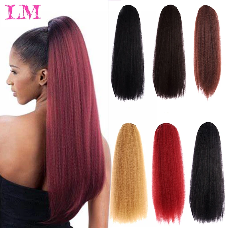 LIANGMO 24 inch Long Kinky Curly Ponytail Extension Synthetic Drawstring Corn Hair Piece for Women Black Brown
LIANGMO 24 inch Long Kinky Curly Ponytail Extension Synthetic Drawstring Corn Hair Piece for Women Black Brown