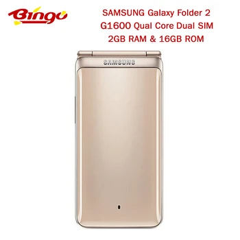

Original Samsung Galaxy Folder G1600 Mobile Phone Quad Core Dual SIM 2GB RAM 16GB ROM 8.0MP&5MP 3.8" Flip SmartPhone 4G LTE