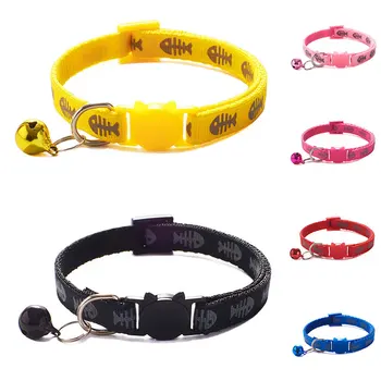 Adjustable Cat Collar Cute Fishbone Print Breakaway Nylon Pet Puppy Dog Kitten Cat Collar with Bells
Adjustable Cat Collar Cute Fishbone Print Breakaway Nylon Pet Puppy Dog Kitten Cat Collar with Bells