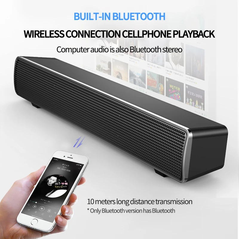 USB connection computer speaker bar stereo long subwoofer music player 3D surround stereo woofer 3.5mm audio input PC laptop
USB connection computer speaker bar stereo long subwoofer music player 3D surround stereo woofer 3.5mm audio input PC laptop