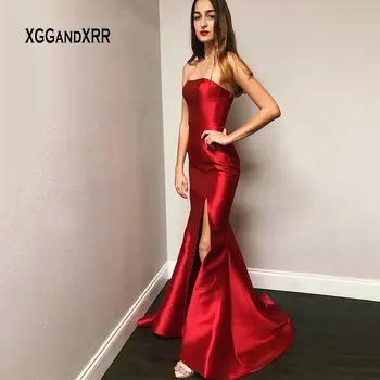 Elegant Simple Red Mermaid Prom Dress 2021 Strapless Backless Sexy Side Slit Sweep Train Long Elegant Evening Party Gown Gala
Elegant Simple Red Mermaid Prom Dress 2021 Strapless Backless Sexy Side Slit Sweep Train Long Elegant Evening Party Gown Gala