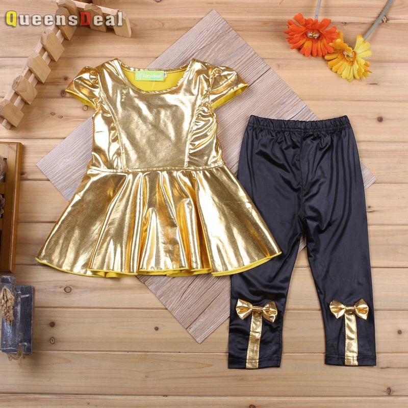 MERI AMMI Baby Girl Clothing Set Gold Color Vest Tee +Black Bow Leggings For 6M-6T Girl
MERI AMMI Baby Girl Clothing Set Gold Color Vest Tee +Black Bow Leggings For 6M-6T Girl