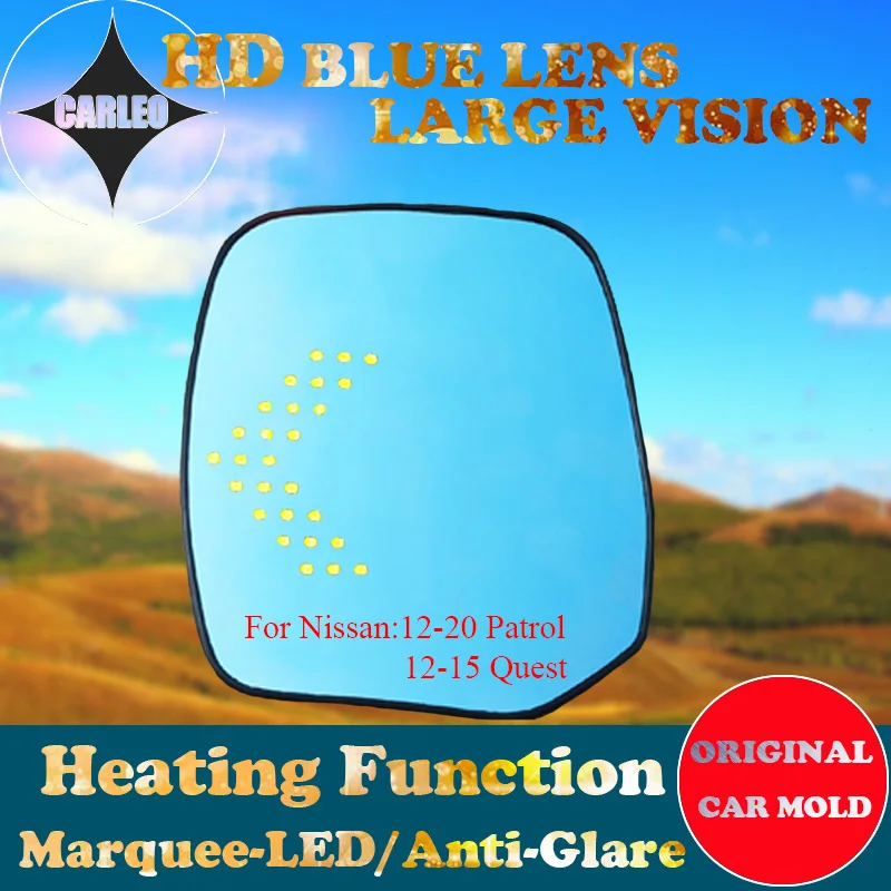 1 Pair Car Side View Mirror Lens for Nissan Patrol Queat 12-20 Blue Glass HD Large view With Heating Blind Spot Warn Marquee LED 
1 Pair Car Side View Mirror Lens for Nissan Patrol Queat 12-20 Blue Glass HD Large view With Heating Blind Spot Warn Marquee LED