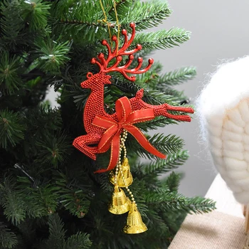 

3 PCS Christmas Reindeer Ornaments Home Christmas Tree Ornament Deer Chital Hanging Xmas Baubles Party Decoration