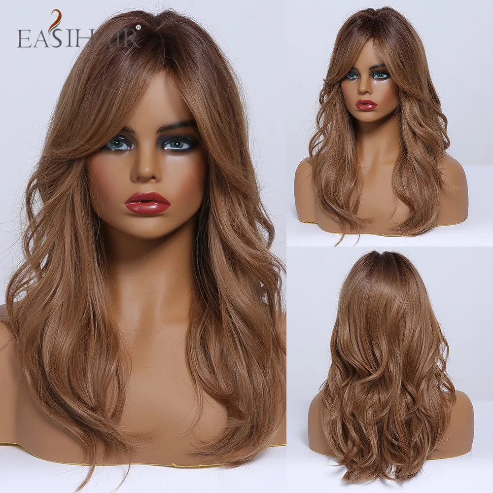 EASIHAIR Medium Length Brown Synthetic Hair Wigs Natural Wave Heat Resistant Cosplay Side Part Female Wig for Women Afo American
EASIHAIR Medium Length Brown Synthetic Hair Wigs Natural Wave Heat Resistant Cosplay Side Part Female Wig for Women Afo American