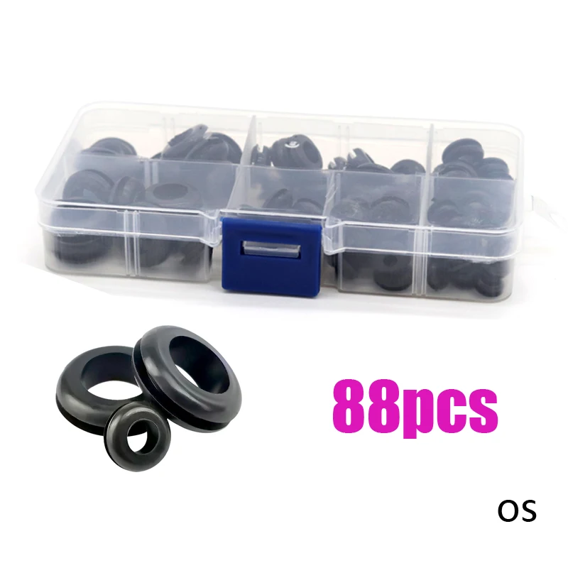88pcs OS Waterproof Protect Wire Tool 7 Sizes Set Sealing Rubber Cables Grommet Kit Electrical Plugs Conductor Gasket Ring
88pcs OS Waterproof Protect Wire Tool 7 Sizes Set Sealing Rubber Cables Grommet Kit Electrical Plugs Conductor Gasket Ring