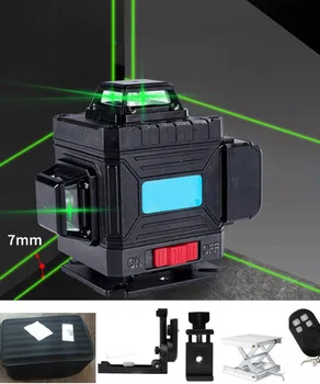 16/12 Lines 4D Green Laser Level Self-Leveling Wireless Remote 360 Horizontal & Vertical Cross Lines With Battery & Wall Bracket
16/12 Lines 4D Green Laser Level Self-Leveling Wireless Remote 360 Horizontal & Vertical Cross Lines With Battery & Wall Bracket