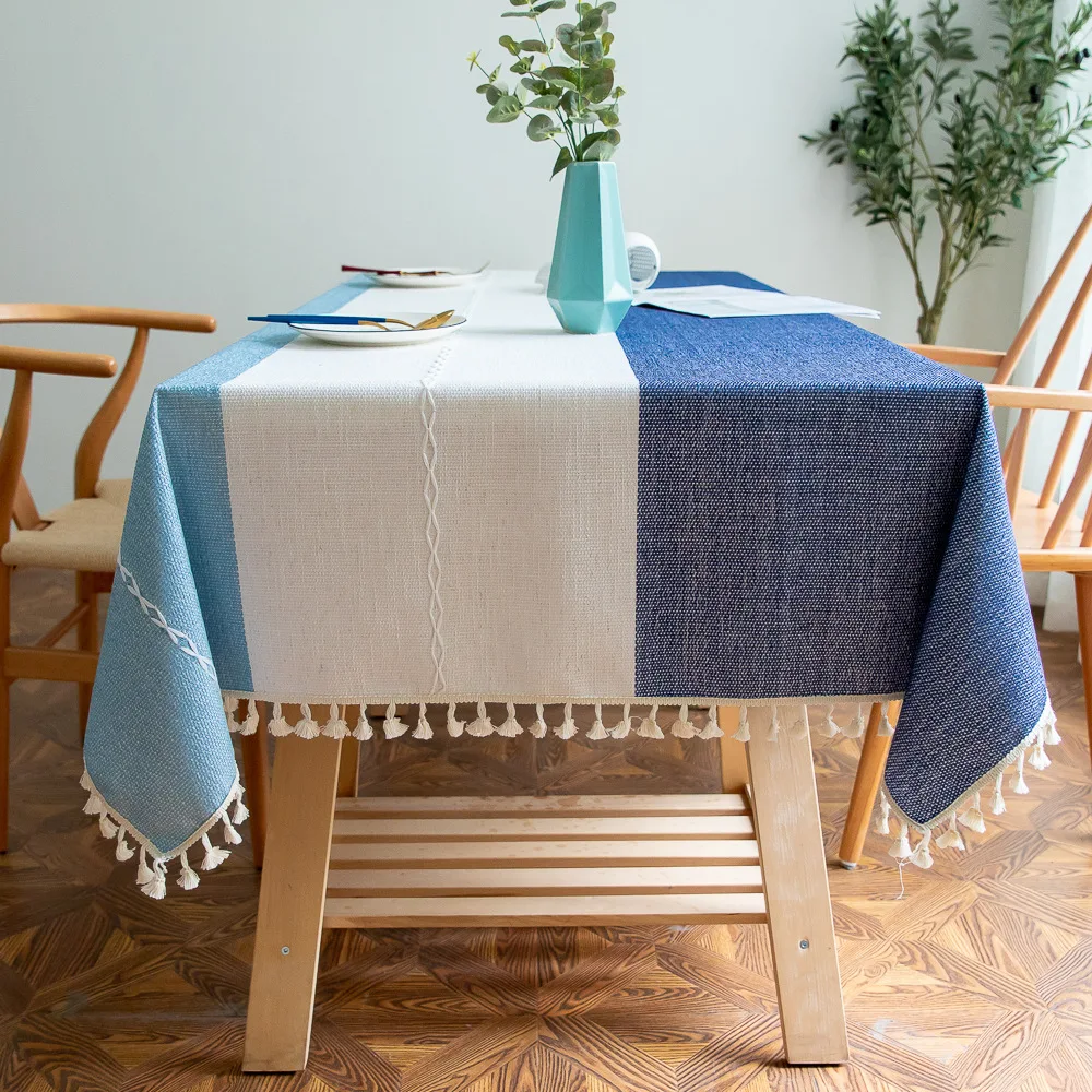Stitching Tassel Tablecloth Simple Embroidery Cotton Linen Fabric Dust-Proof Table Cover for Kitchen Dinning Tabletop Decoration
Stitching Tassel Tablecloth Simple Embroidery Cotton Linen Fabric Dust-Proof Table Cover for Kitchen Dinning Tabletop Decoration