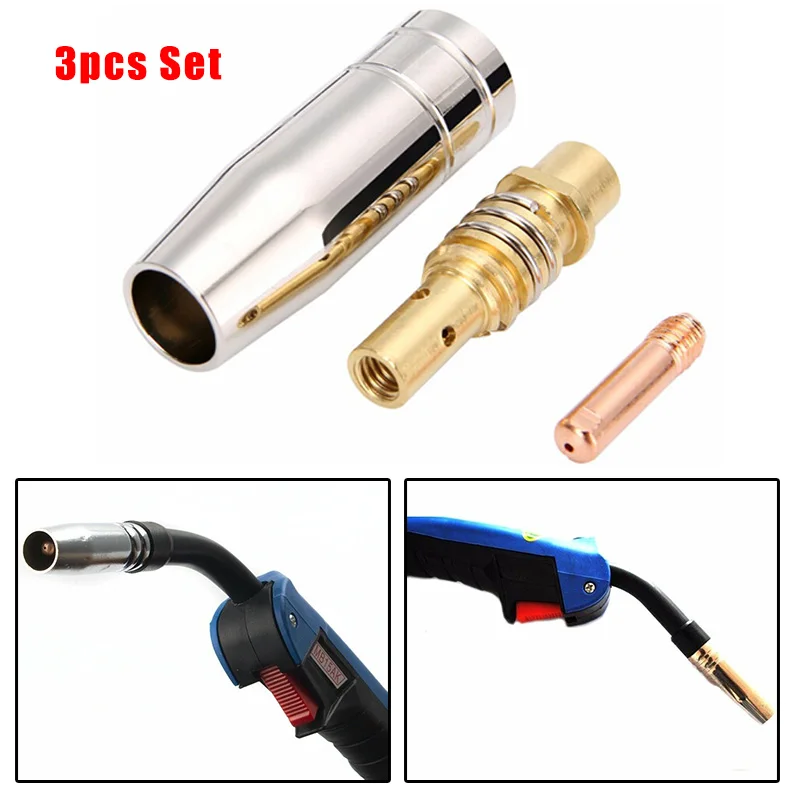 3pcs/Set CO2 MIG Welding Torch Air Cooled MB 15AK Contact Tip Holder Gas Nozzle Welding Accessories
3pcs/Set CO2 MIG Welding Torch Air Cooled MB 15AK Contact Tip Holder Gas Nozzle Welding Accessories