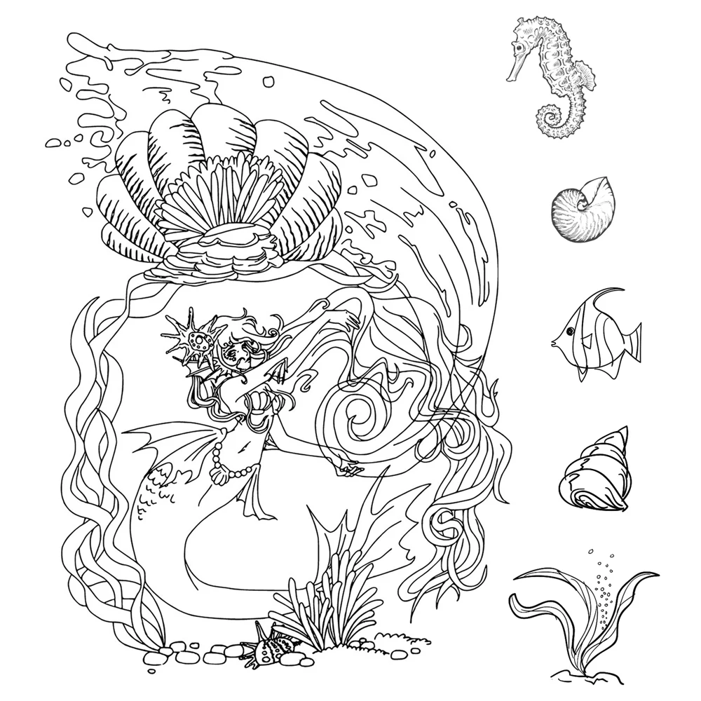 AZSG Mermaid Princess Spray Fish Clear Stamps For DIY Scrapbooking Decorative Card making Craft Fun Decoration Supplies 14*16cm
AZSG Mermaid Princess Spray Fish Clear Stamps For DIY Scrapbooking Decorative Card making Craft Fun Decoration Supplies 14*16cm