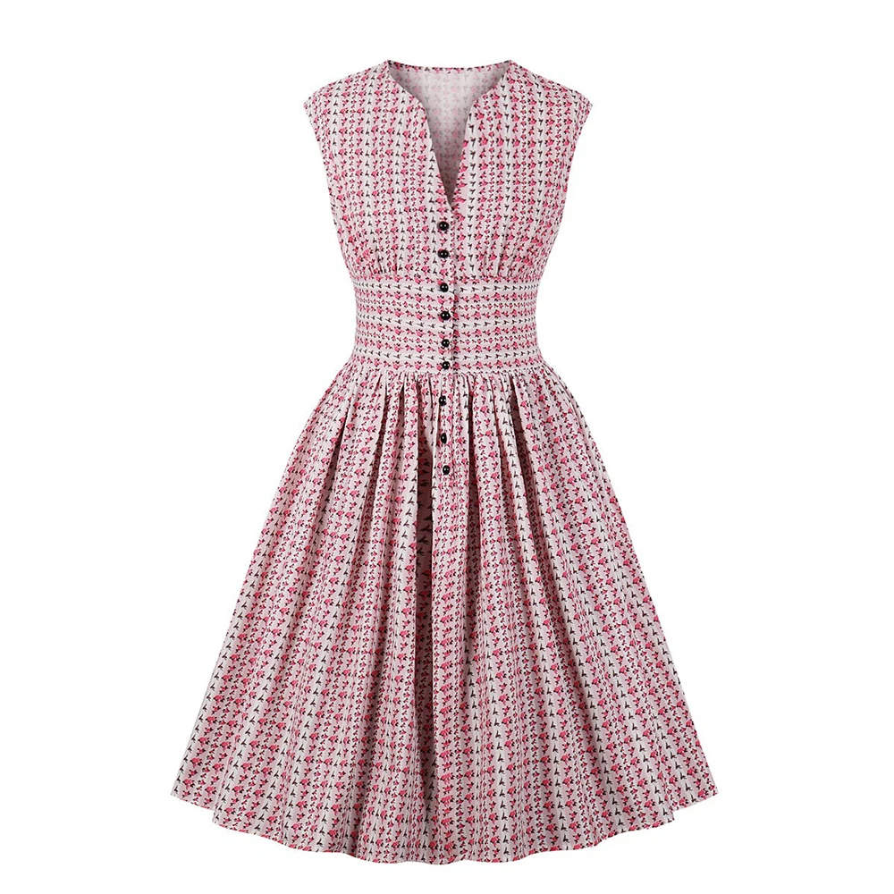 Summer Vintage Women Dress Button Sleeveless Dresses Floral Solid 60s Vinage Pin Up Rockabilly Dress Plus Size Sexy Dress Party
Summer Vintage Women Dress Button Sleeveless Dresses Floral Solid 60s Vinage Pin Up Rockabilly Dress Plus Size Sexy Dress Party