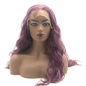 Romantic purple long curly hair front lace synthetic wig
Romantic purple long curly hair front lace synthetic wig