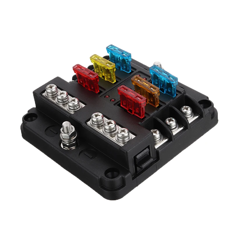 New 6 Way ATC ATO Fuse Box Holder 12V-32V 20A Circuit Car Trailer Blade Fuse Box Holder with 12 Fuse
New 6 Way ATC ATO Fuse Box Holder 12V-32V 20A Circuit Car Trailer Blade Fuse Box Holder with 12 Fuse