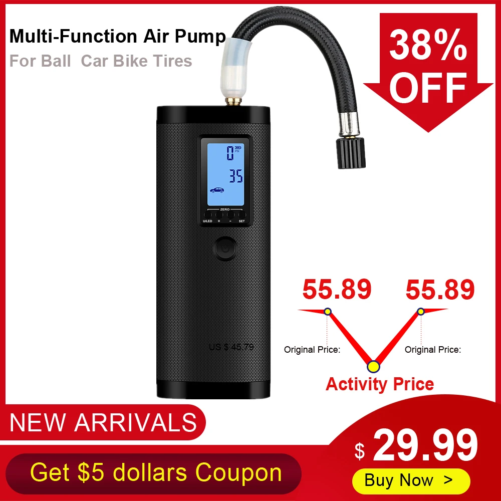 Portable Air Bike Pump Mini Electric Inflator Rechargeable Air Pump Auto Car Inflatable 12v Multi-Function Mini Air Compressor
Portable Air Bike Pump Mini Electric Inflator Rechargeable Air Pump Auto Car Inflatable 12v Multi-Function Mini Air Compressor