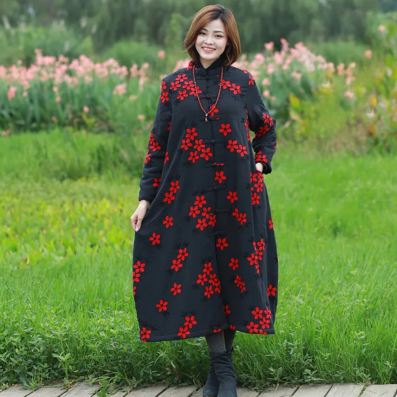 Branch New Style Cotton Linen WOMEN'S Dress Origional Chinese-style Autumn And Winter X-long Cotton-padded Clothes Women's Ethni
Branch New Style Cotton Linen WOMEN'S Dress Origional Chinese-style Autumn And Winter X-long Cotton-padded Clothes Women's Ethni