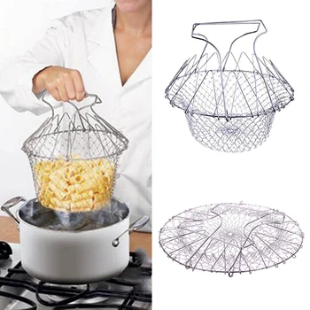 1Pcs HOT Stainless steel folding frying basket cooking tools steam french fries basket kitchen foldable strainer 
1Pcs HOT Stainless steel folding frying basket cooking tools steam french fries basket kitchen foldable strainer