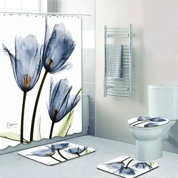 Colorful Tulip Flowers Trees Shower Curtain Sets Non-Slip Rugs Toilet Lid Cover and Bath Mat Waterproof Bathroom Curtains
Colorful Tulip Flowers Trees Shower Curtain Sets Non-Slip Rugs Toilet Lid Cover and Bath Mat Waterproof Bathroom Curtains