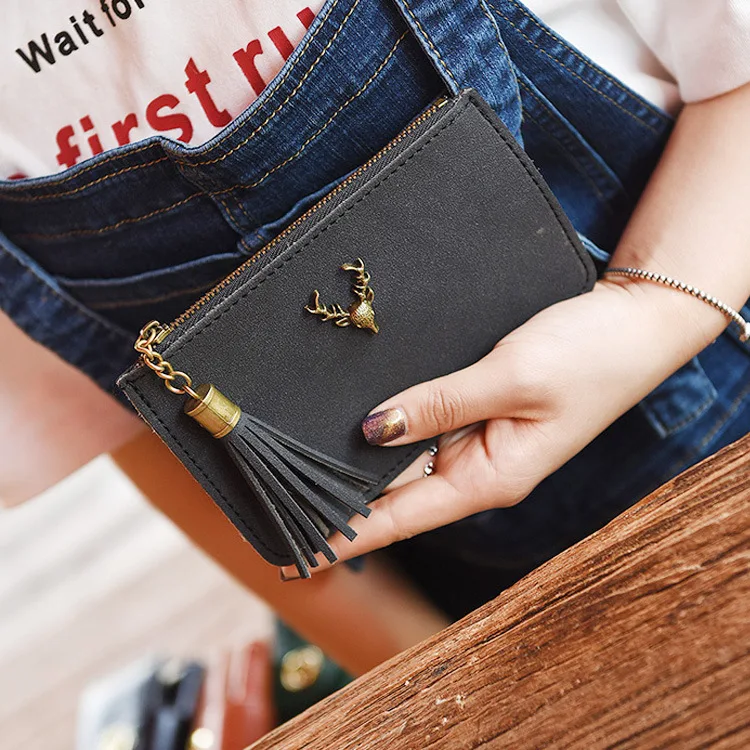 Lady scrub deer head fan you zero wallet new Korean version of the short version of the women's wallet
Lady scrub deer head fan you zero wallet new Korean version of the short version of the women's wallet