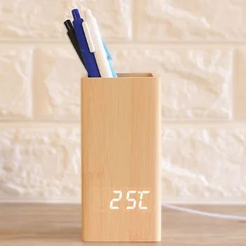 High Quanlity-Multifunctional Pen Rack Wooden LED Clock Wooden Alarm Clock, Voice Control Wood Alarm Clock Electric Smart LED Tr
High Quanlity-Multifunctional Pen Rack Wooden LED Clock Wooden Alarm Clock, Voice Control Wood Alarm Clock Electric Smart LED Tr