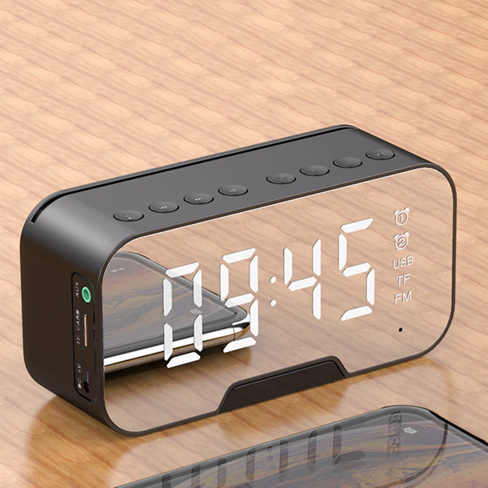 Multifunctional Mirror Digital Alarm Clock LED Mirror Electronic Clocks Wireless Bluetooth Speaker FM Radio Phone Holder Stand
Multifunctional Mirror Digital Alarm Clock LED Mirror Electronic Clocks Wireless Bluetooth Speaker FM Radio Phone Holder Stand