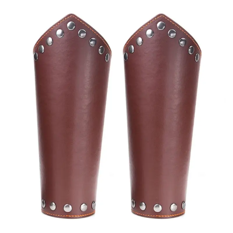 2 Pack Faux Leather Arm Guards Unisex Gauntlet Wrist Guard Medieval Bracer Halloween Costume Party Props Jewelry | Украшения и